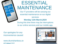 Notice to Members - Essential Maintenance 11th March 2024