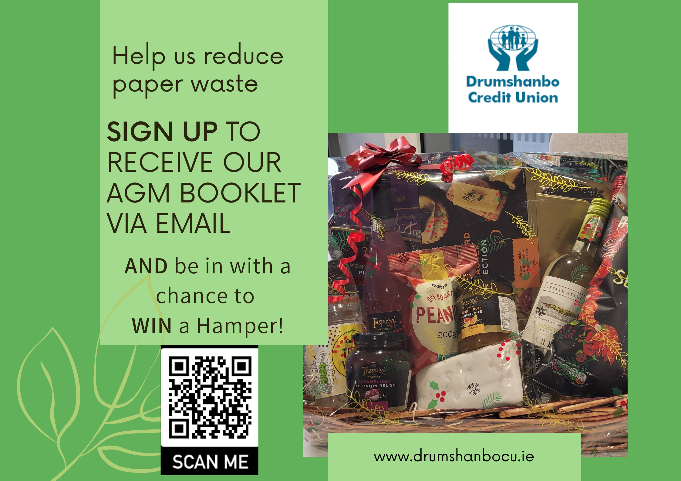 Help us reduce paper waste and sign up to Receive your AGM booklet via email