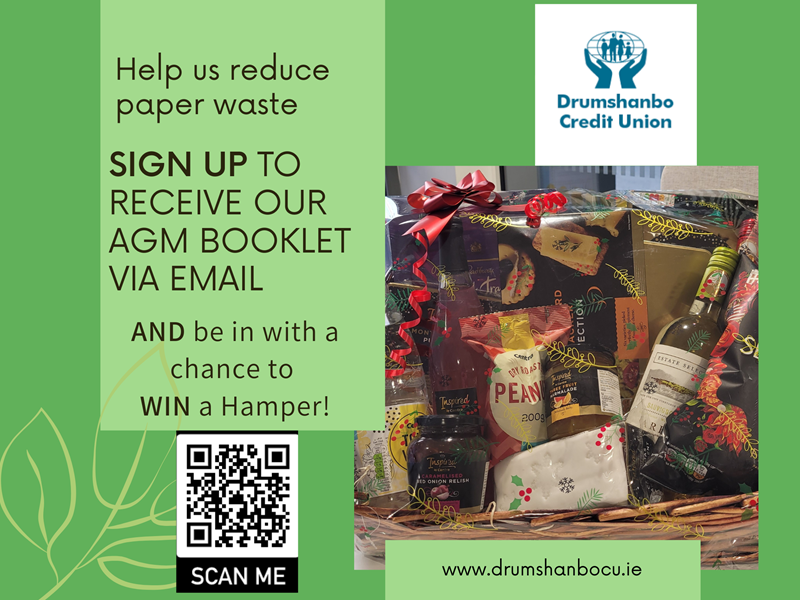 Help us reduce paper waste and sign up to Receive your AGM booklet via email