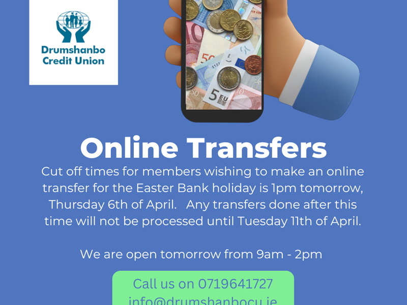 Easter Cut off times for Online Transfers