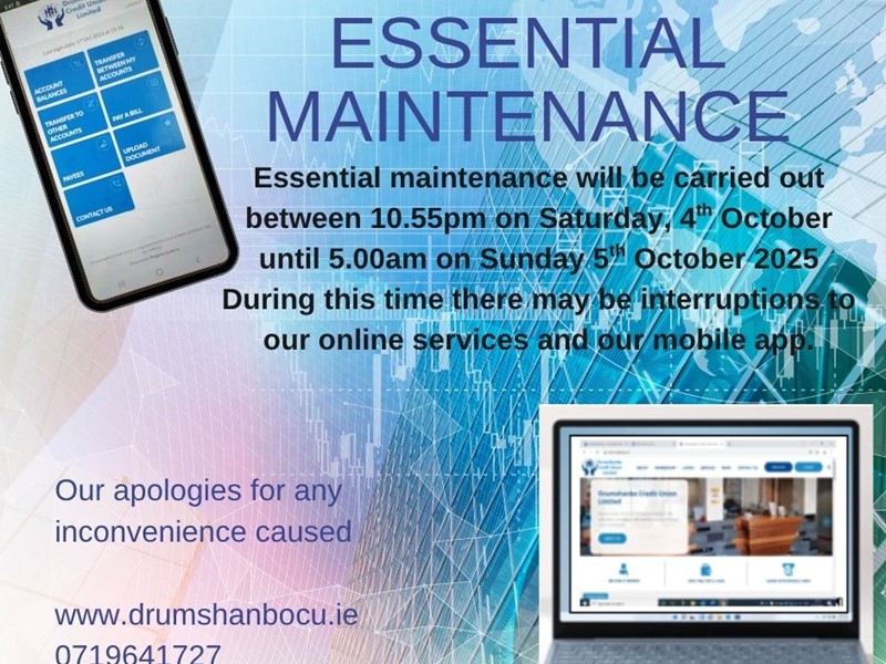 Member Notice - Essential maintenance